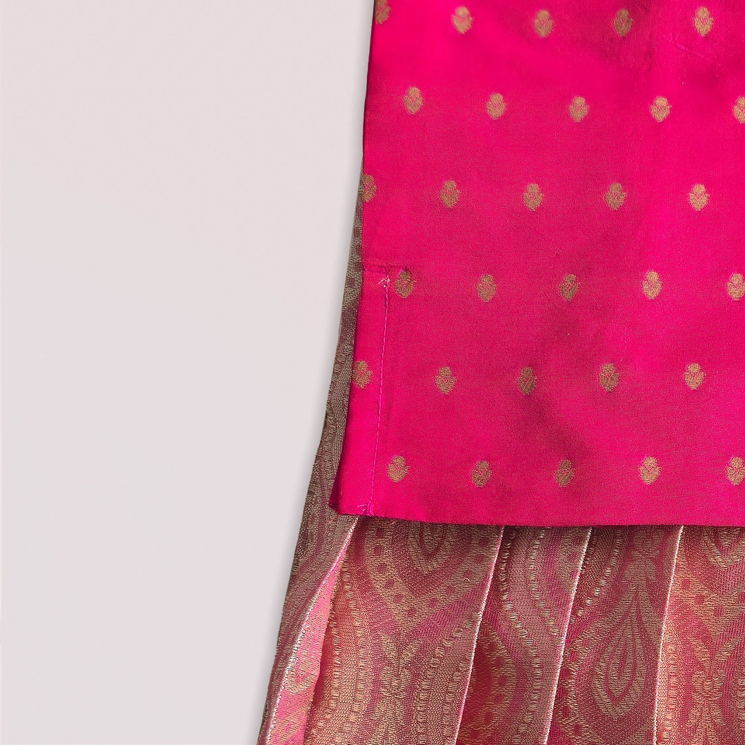 Kalyani - Pink Pattu Pavadai Minipattu