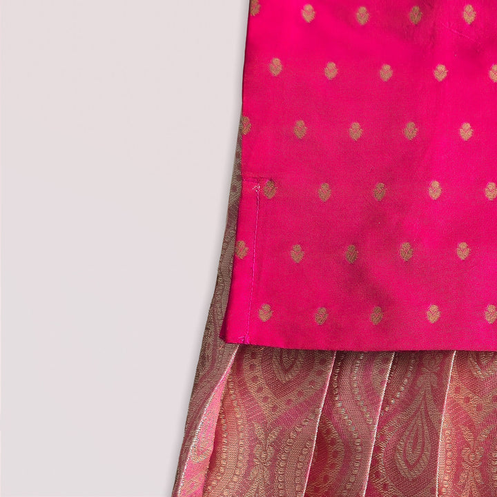 Kalyani - Pink Pattu Pavadai Minipattu