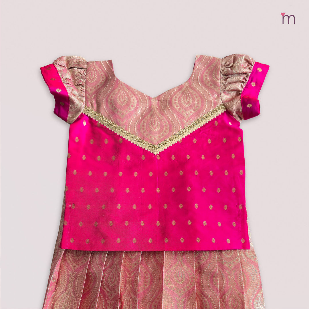 Kalyani - Pink Pattu Pavadai Minipattu