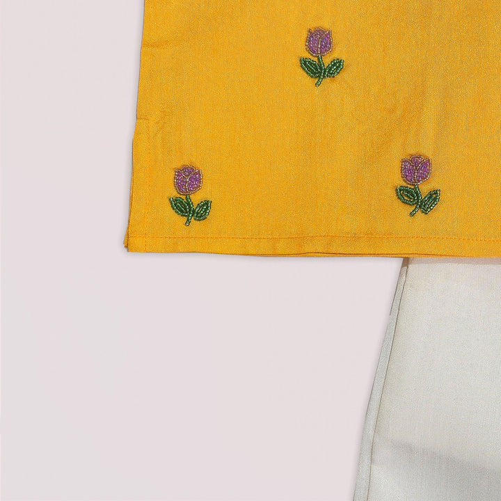 Yash - Yellow Kurta Shirt &  Pant set Minipattu