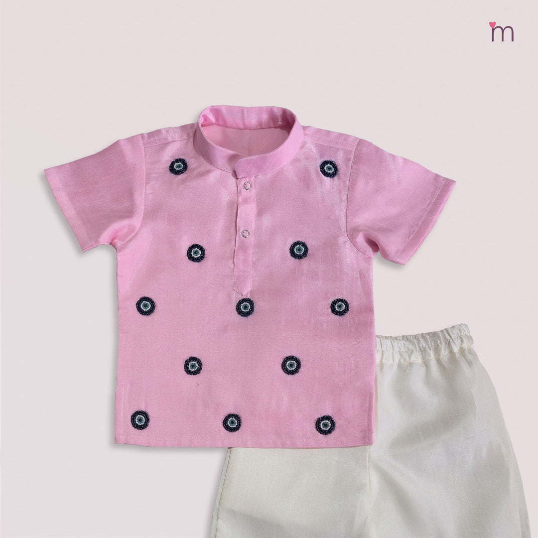 Yash - Baby Pink Kurta Shirt &  Pant set Minipattu