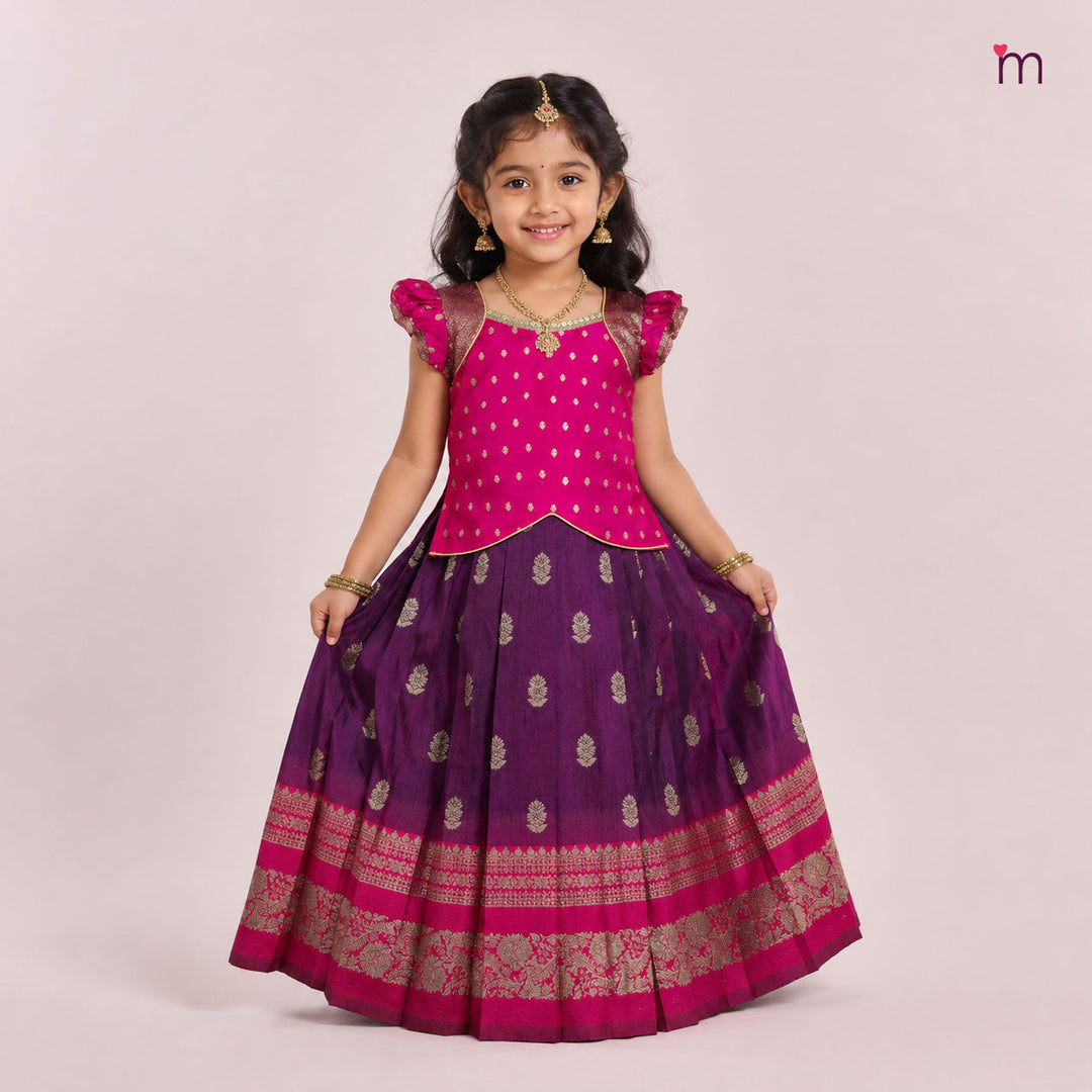 Apoorva - Purple Pink Pattu Pavadai Minipattu