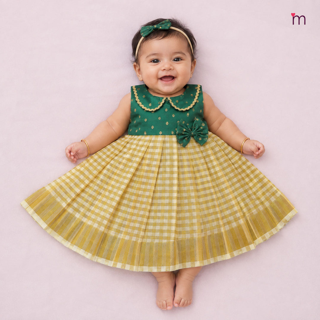 Manasa - Green Checks Tissue Minipattu