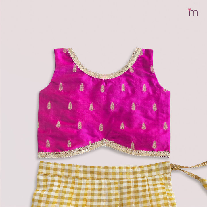 Haritha - Pink Checks Tissue Minipattu