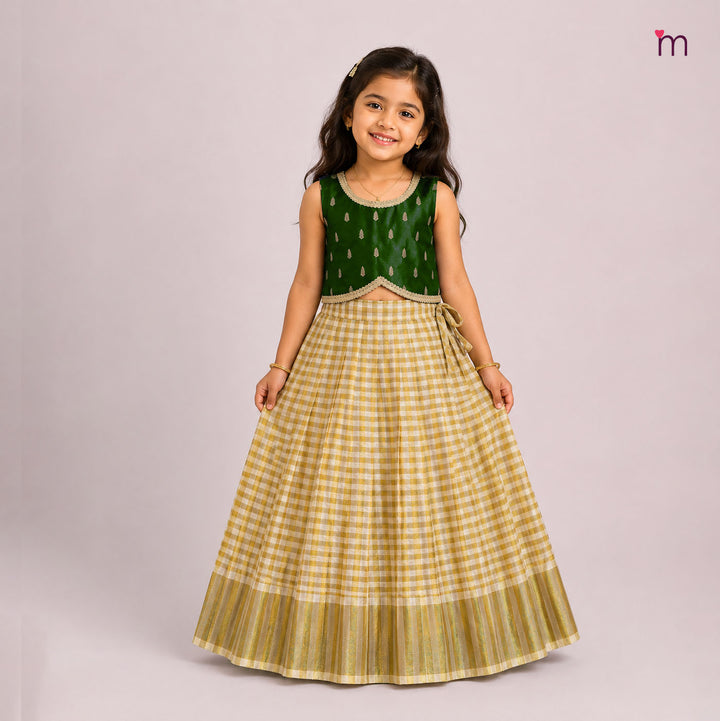 Haritha - Green Checks Tissue Minipattu