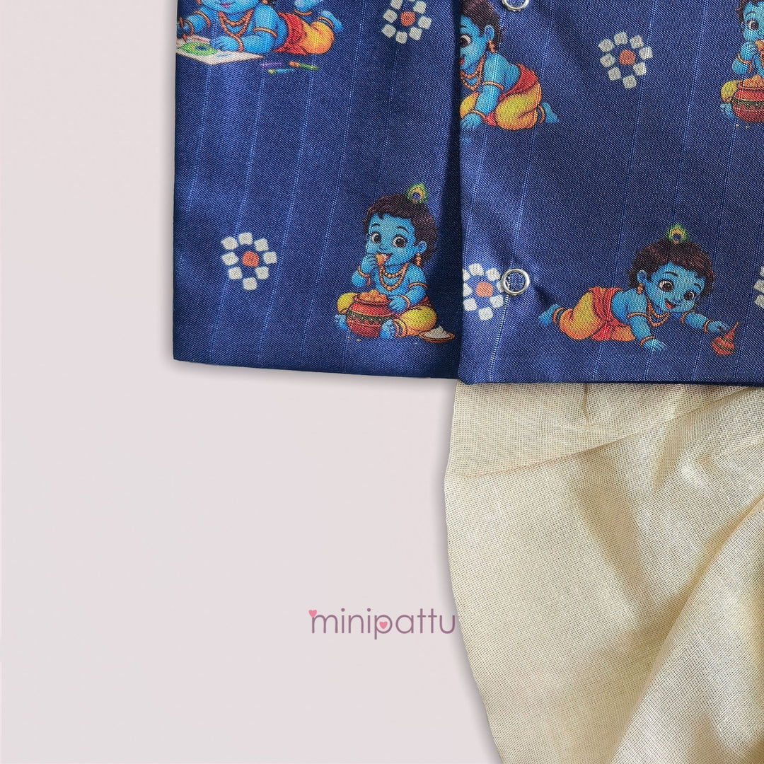 Little Krishna - Blue Jabla Set Minipattu