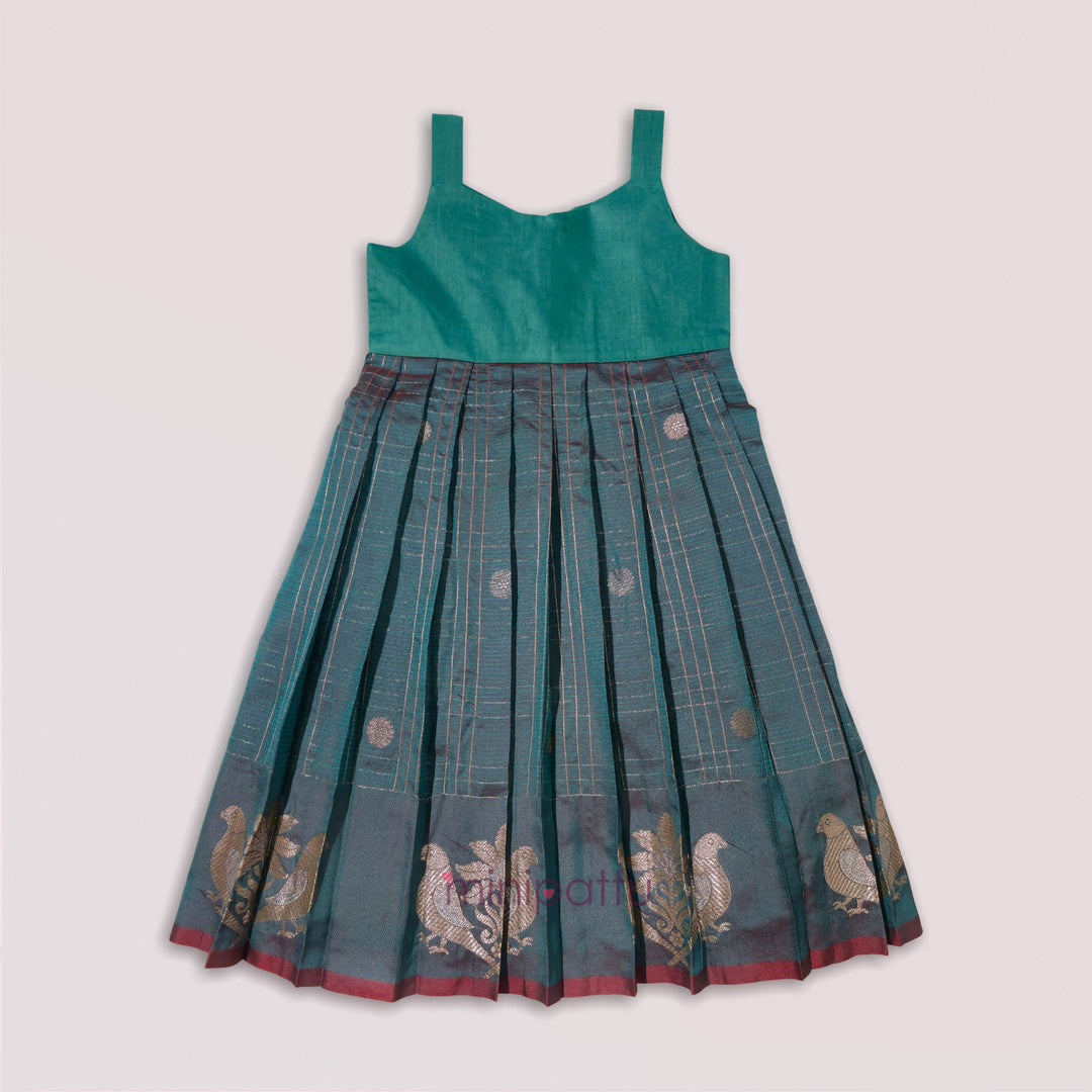 Sukriti - Green Pink Pattu Pavadai Minipattu