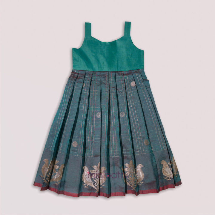 Sukriti - Green Pink Pattu Pavadai Minipattu