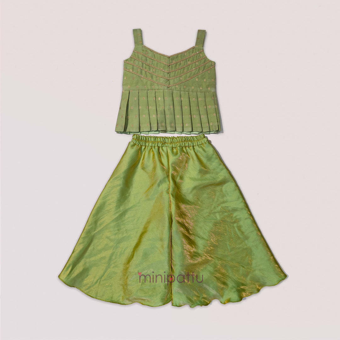 Vritika - Pista Green Designer Palazzo Minipattu