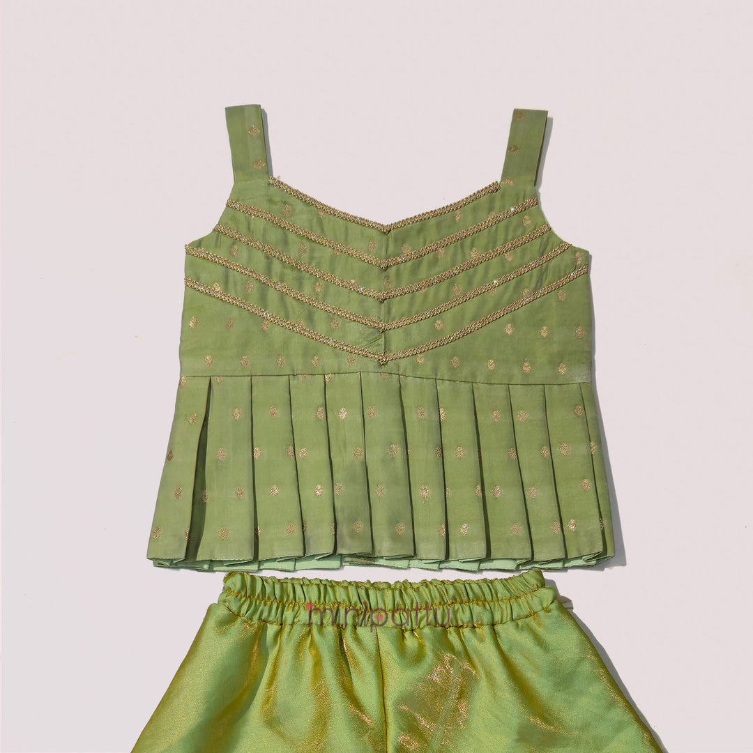Vritika - Pista Green Designer Palazzo Minipattu