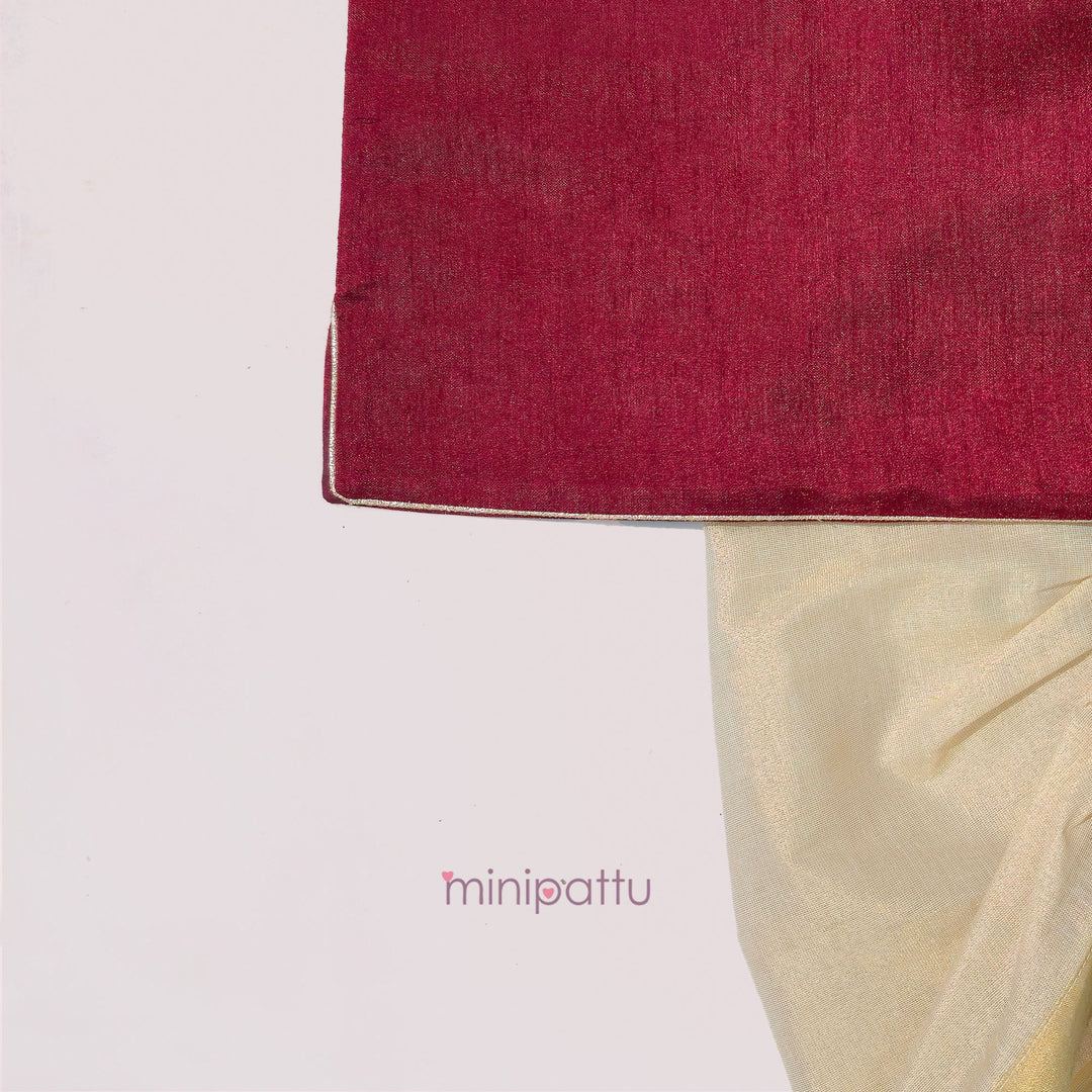 Ganesha -  Maroon Kurta & Dhoti set