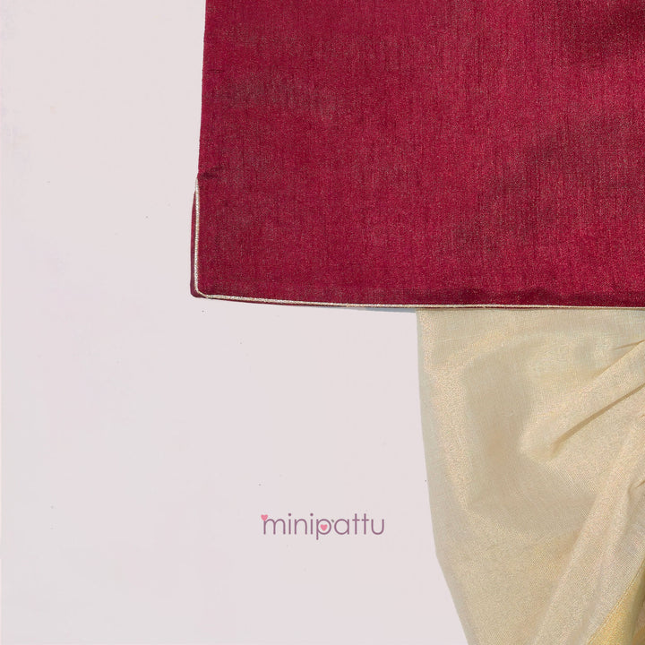 Ganesha -  Maroon Kurta & Dhoti set