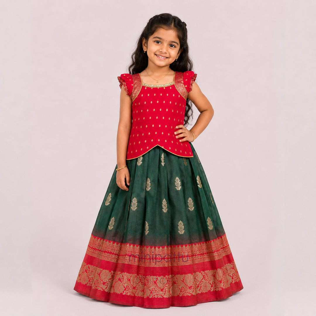 Apoorva - Red Pattu Pavadai Minipattu