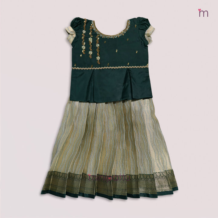 Nandita - Green Pattu Pavadai Minipattu