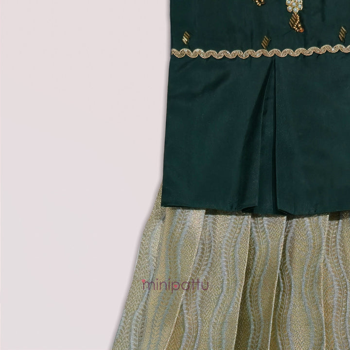 Nandita - Green Pattu Pavadai Minipattu