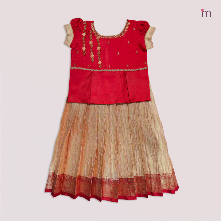 Nandita - Red Pattu Pavadai Minipattu