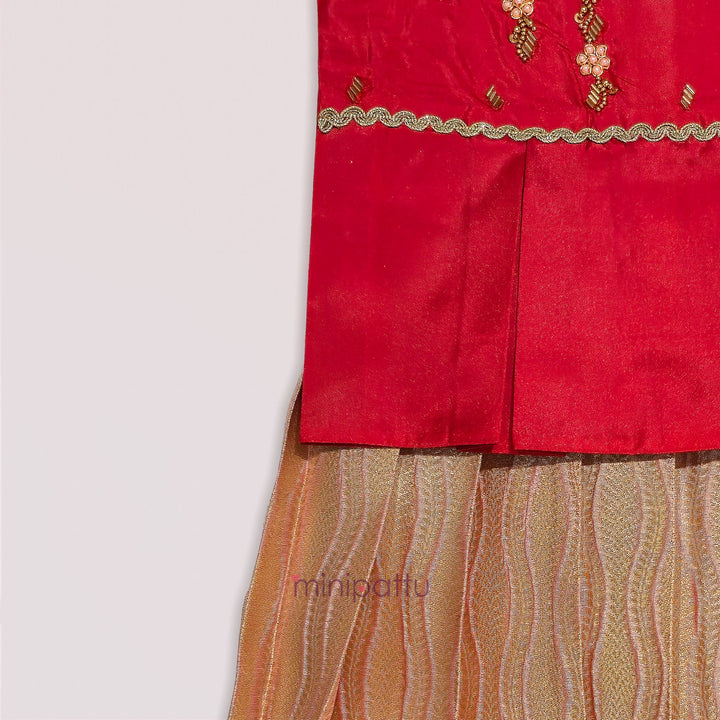 Nandita - Red Pattu Pavadai Minipattu