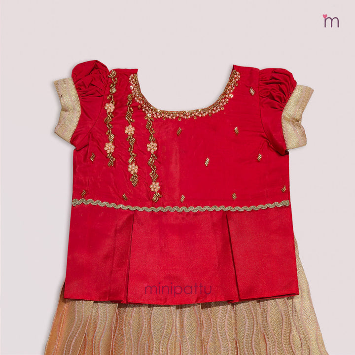 Nandita - Red Pattu Pavadai Minipattu
