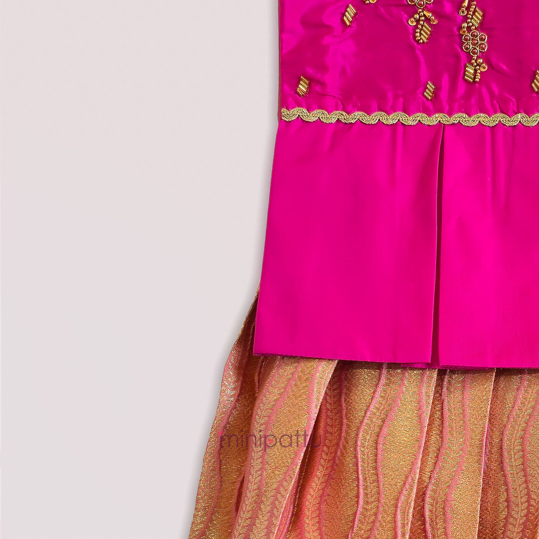 Nandita - Pink Pattu Pavadai Minipattu