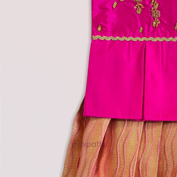 Nandita - Pink Pattu Pavadai Minipattu