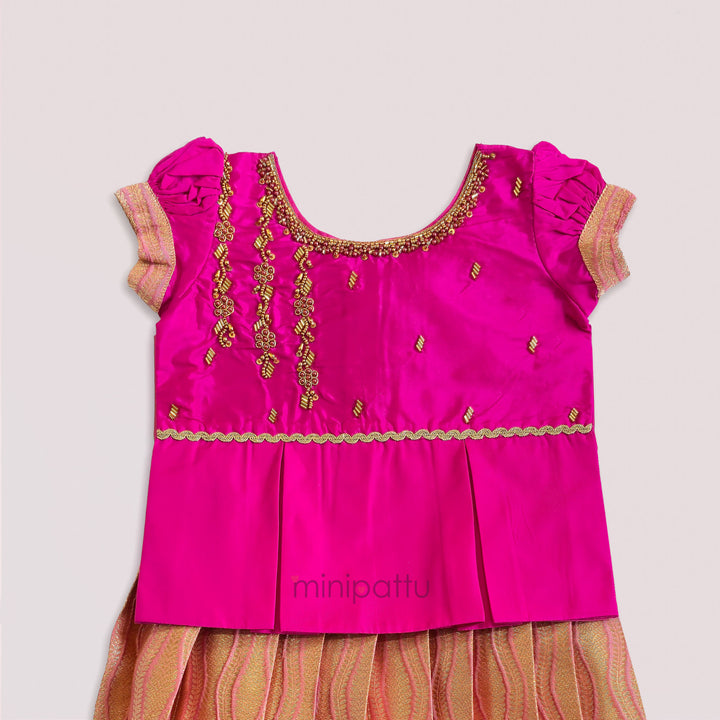 Nandita - Pink Pattu Pavadai Minipattu