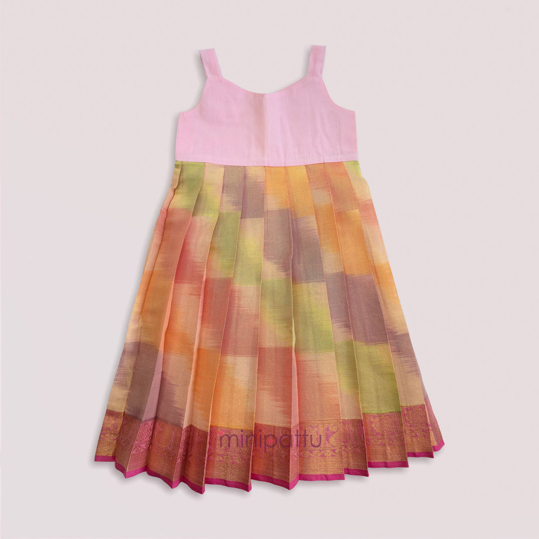 Varshini - Pink Tie-Dye Designer Minipattu