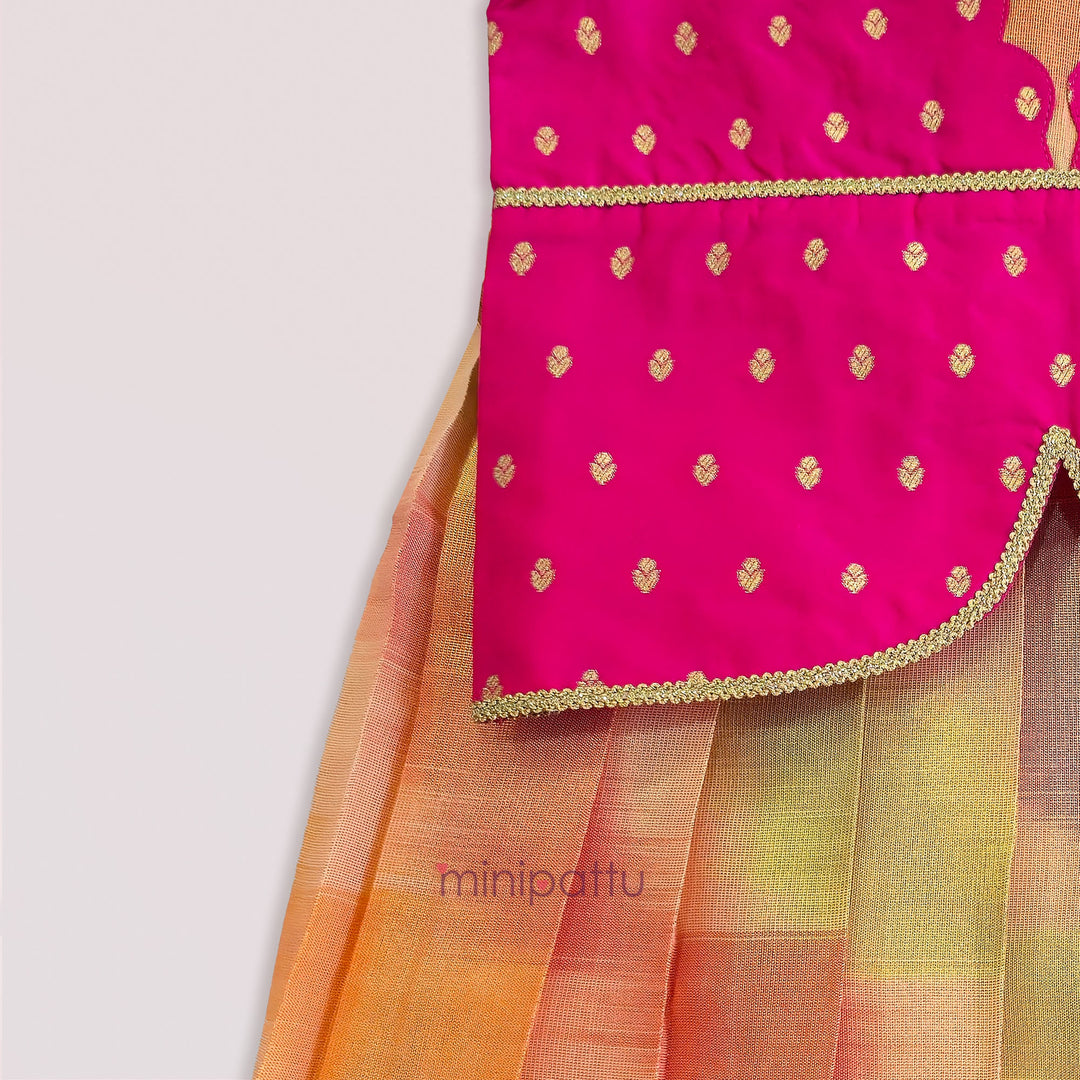 Varshini - Pink Tie-Dye Designer Minipattu