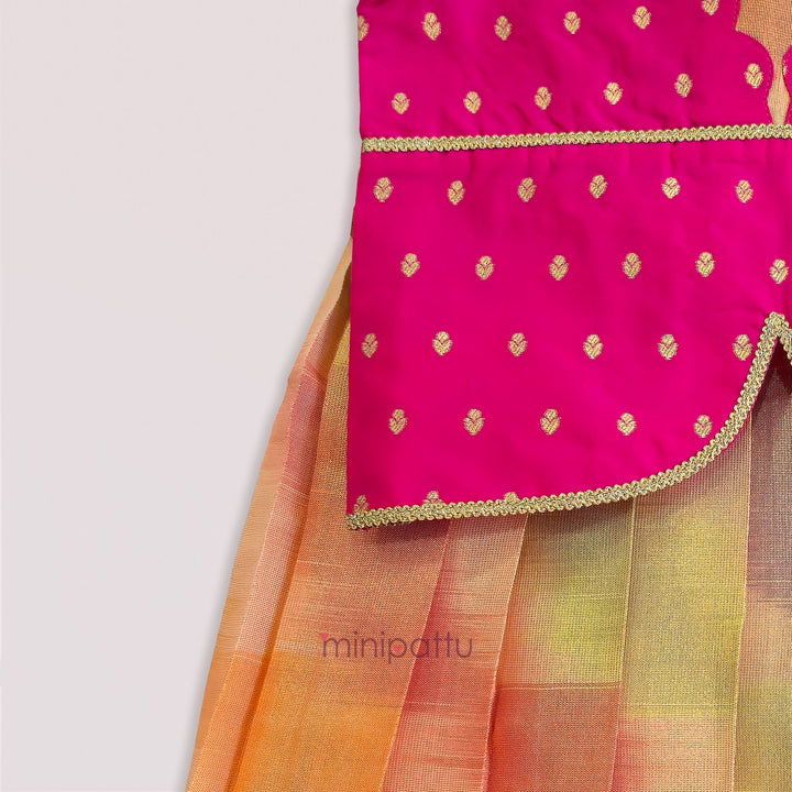 Varshini - Pink Tie-Dye Designer Minipattu