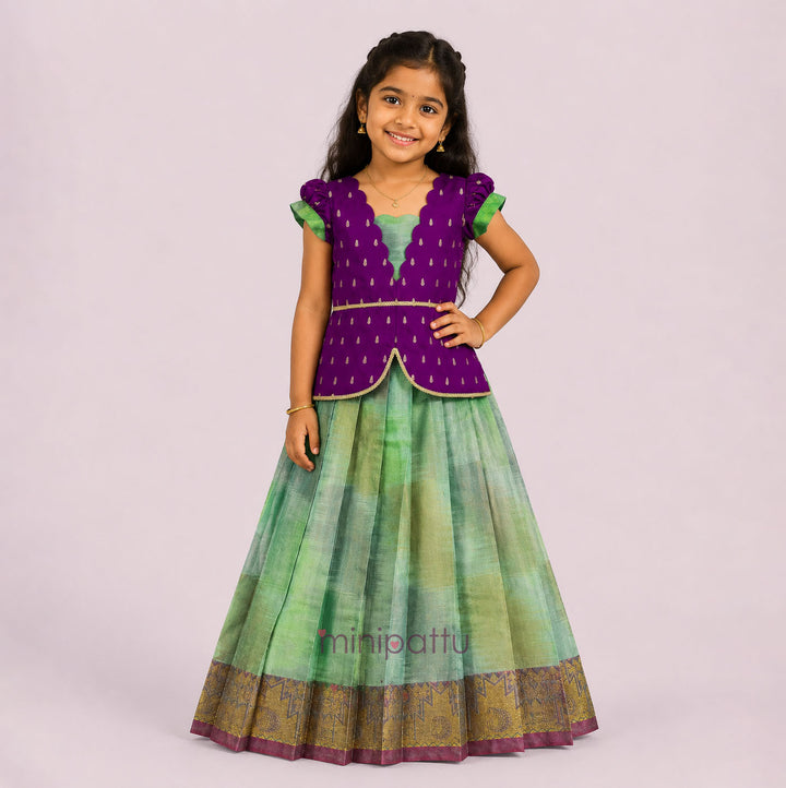 Varshini- Purple Tie-Dye Designer Minipattu