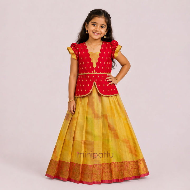 Varshini - Red Tie-Dye Designer Minipattu