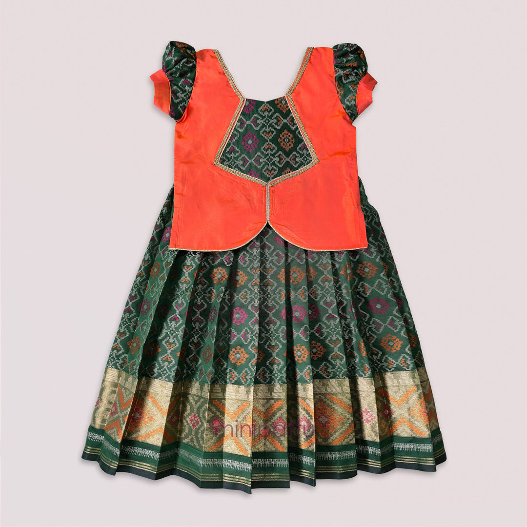 Vriksham - Green Orange Pattu Pavadai Minipattu