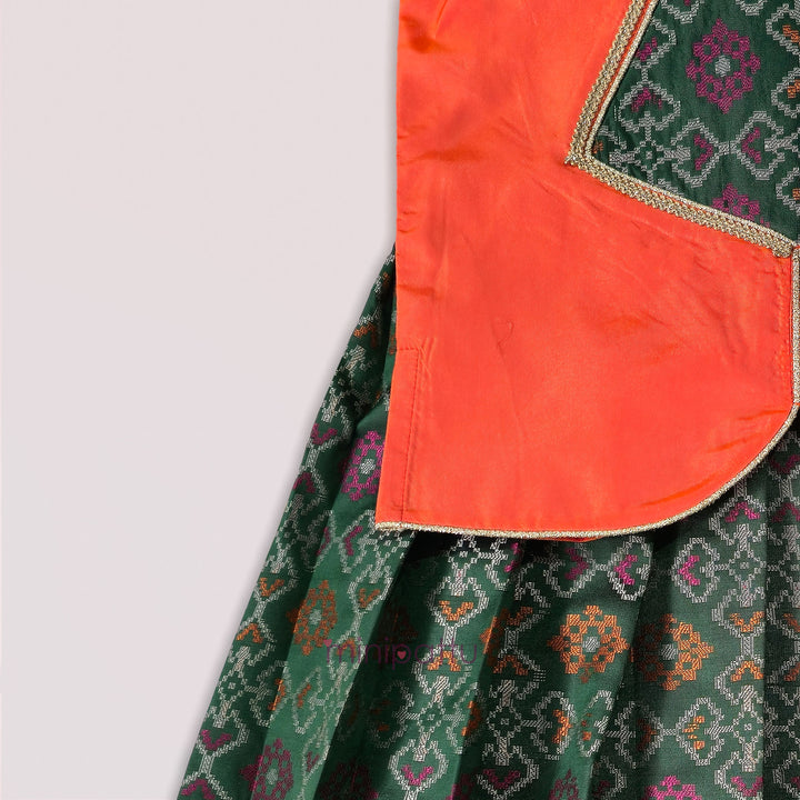 Vriksham - Green Orange Pattu Pavadai Minipattu