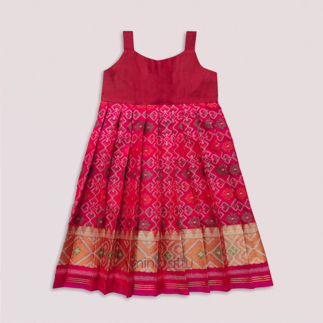 Vriksham - Rani Pink Green Pattu Pavadai Minipattu