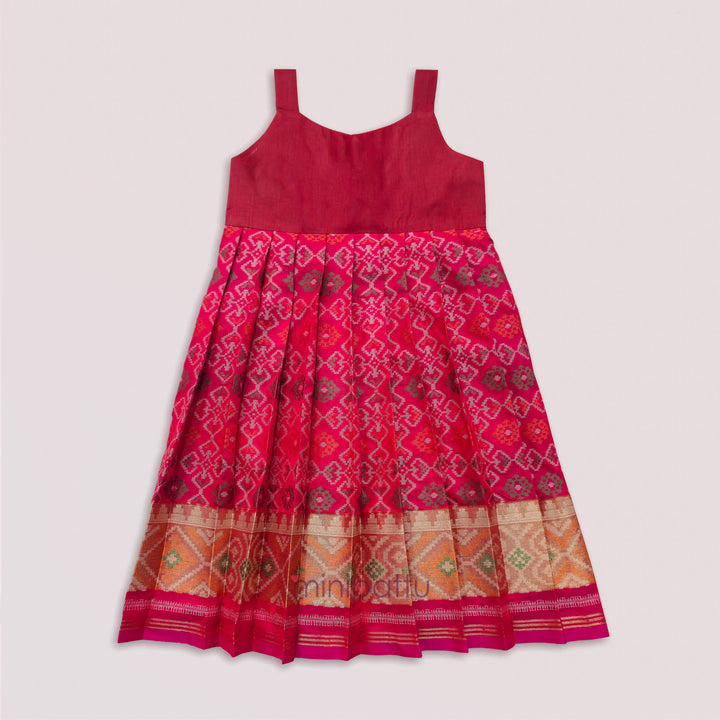 Vriksham - Rani Pink Green Pattu Pavadai Minipattu