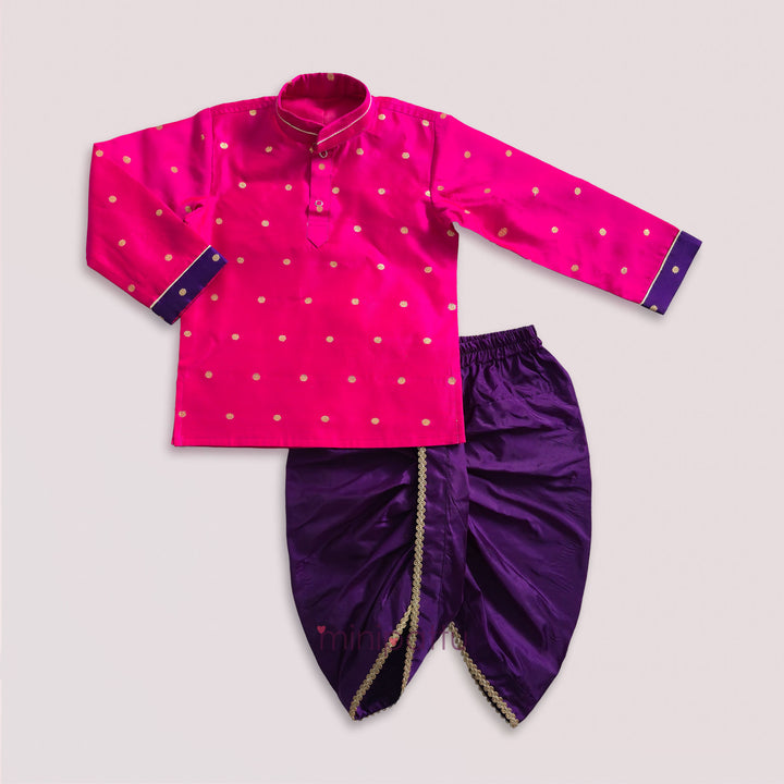 Prateek - Pink Violet Kurta & Dhoti set