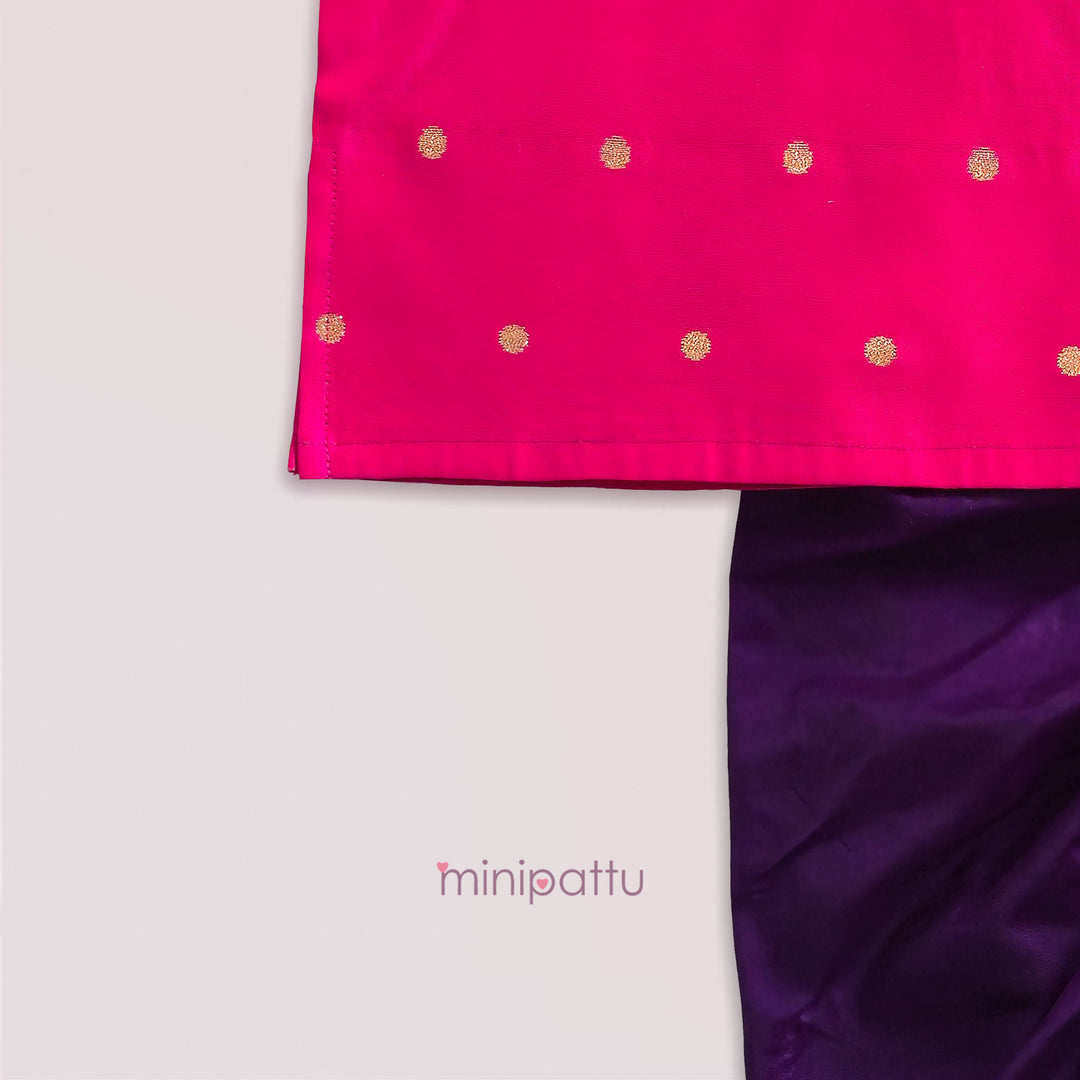 Prateek - Pink Violet Kurta & Dhoti set