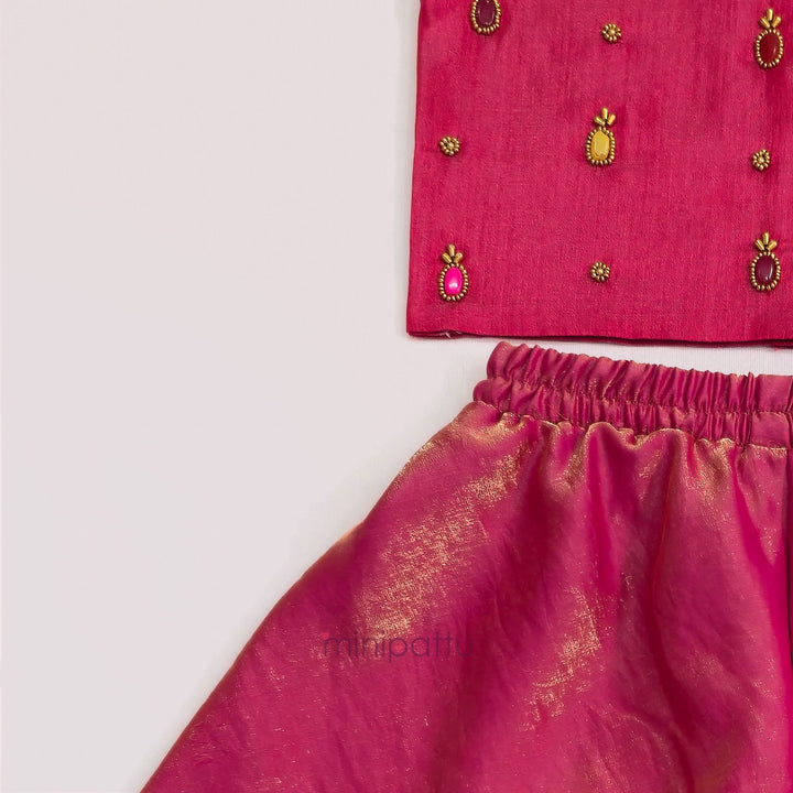Pineapple - Coral Pink Designer Minipattu