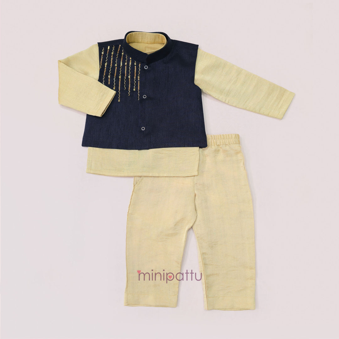 Tushar - Navy Blue Sherwani set