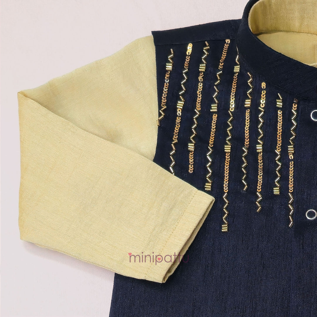 Tushar - Navy Blue Sherwani set