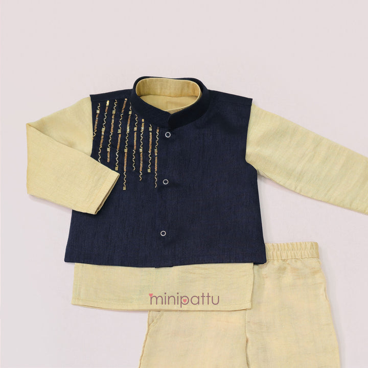 Tushar - Navy Blue Sherwani set