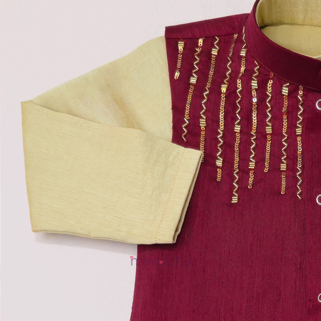 Tushar - Maroon Sherwani set