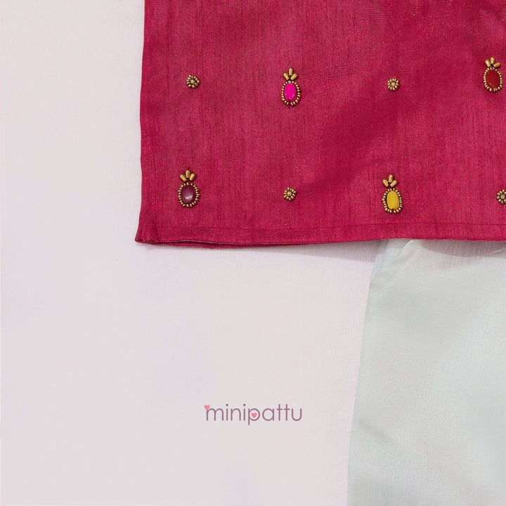 Pineapple - Kurta Shirt & Pant Set Coral Pink