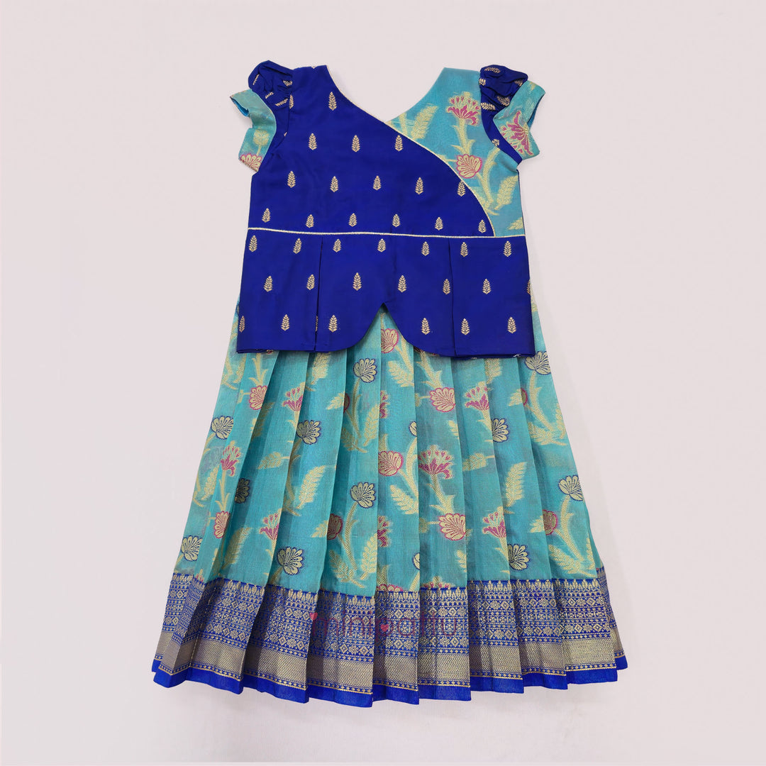 Sharvika - Blue Pattu Pavadai Minipattu
