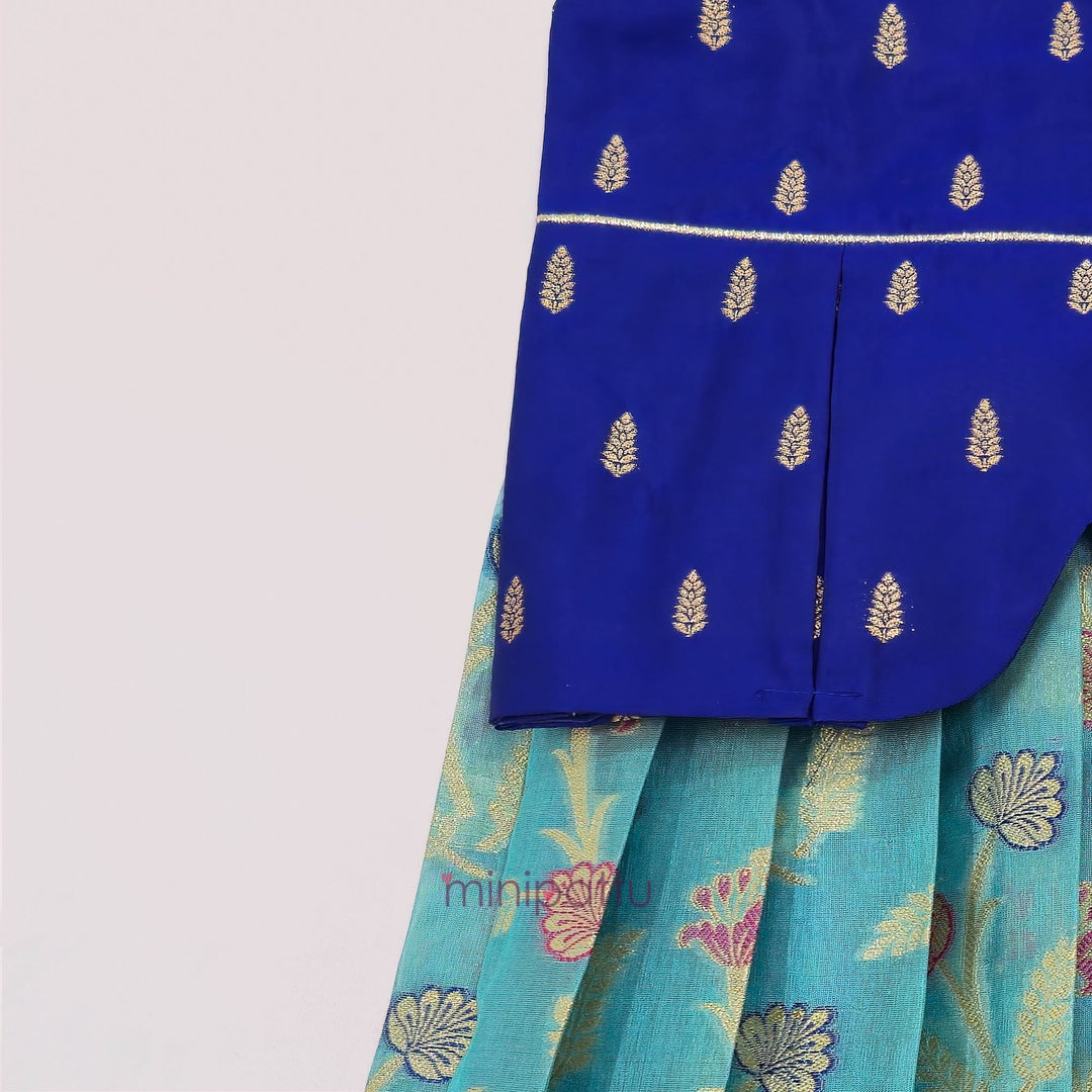 Sharvika - Blue Pattu Pavadai Minipattu