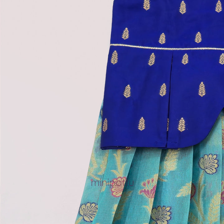 Sharvika - Blue Pattu Pavadai Minipattu