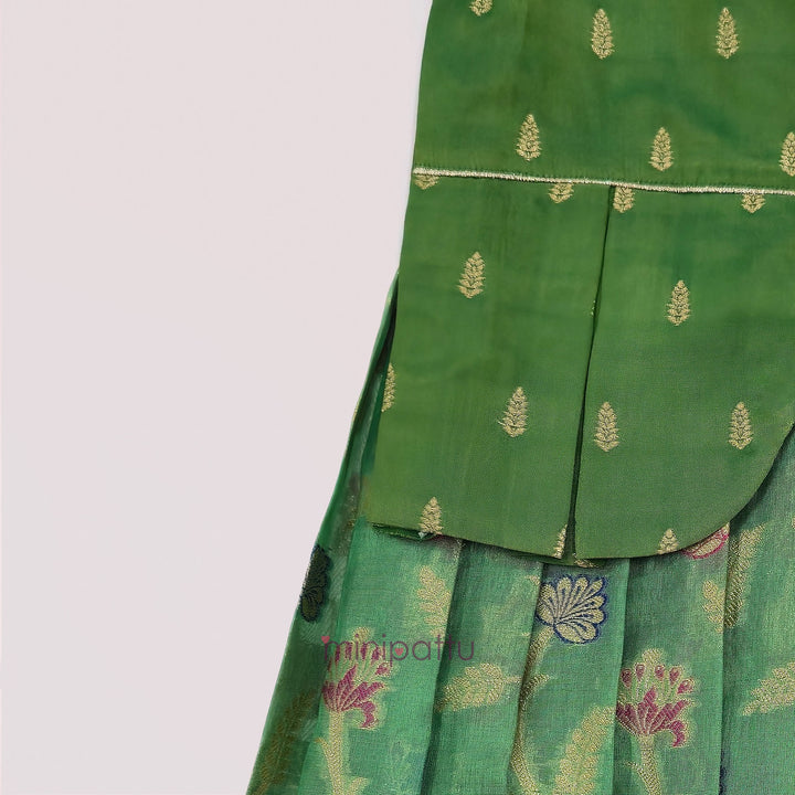 Sharvika - Green Pattu Pavadai Minipattu