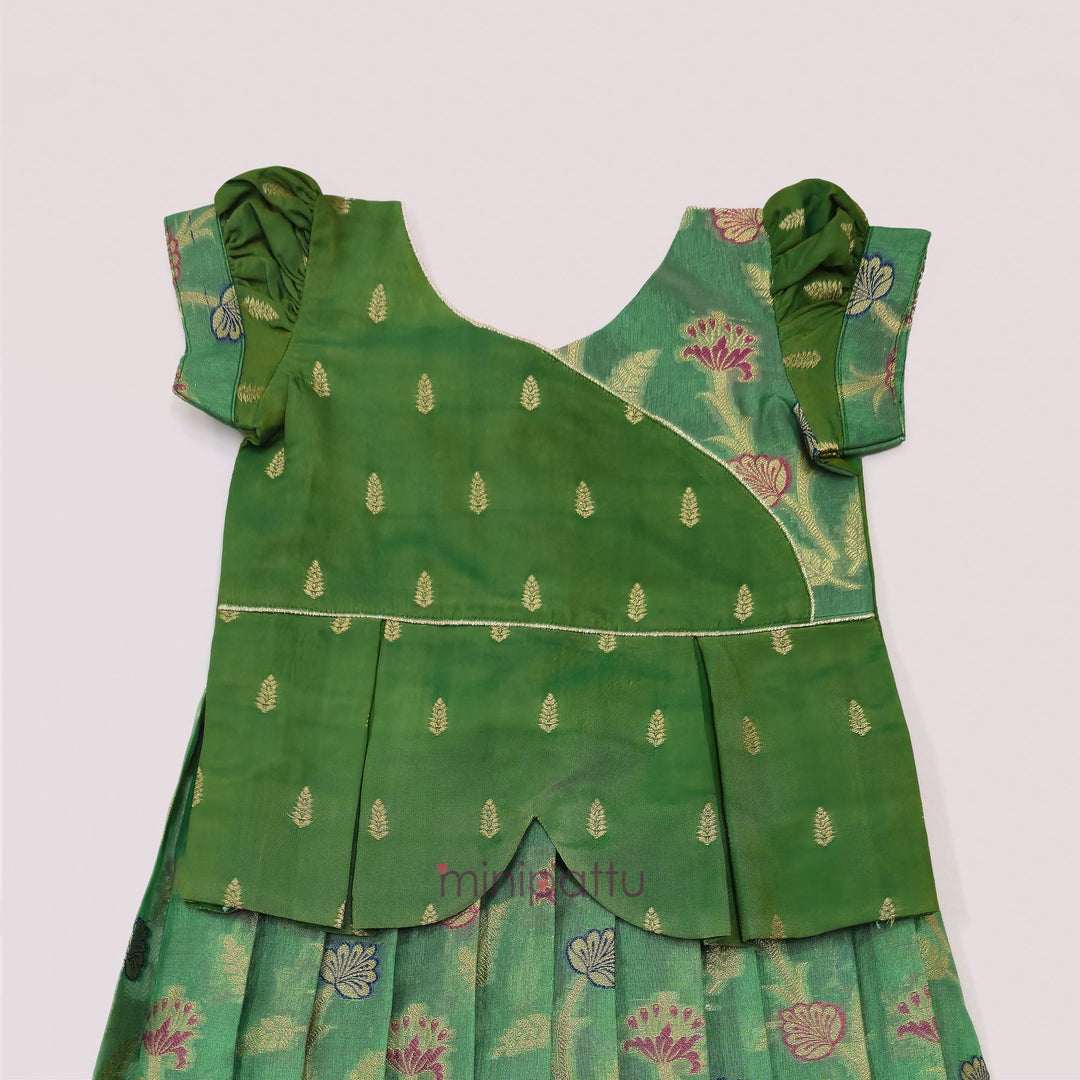 Sharvika - Green Pattu Pavadai Minipattu