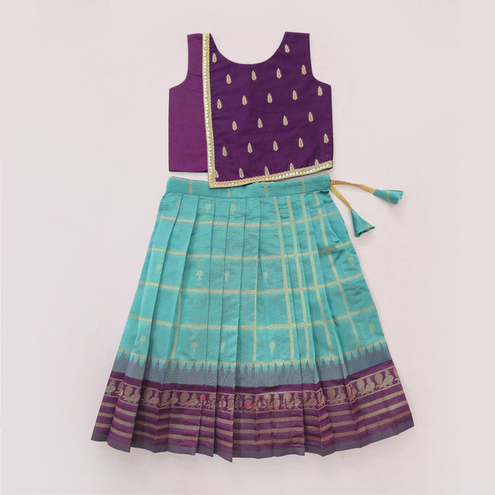Brinda - Purple Teal Designer Minipattu