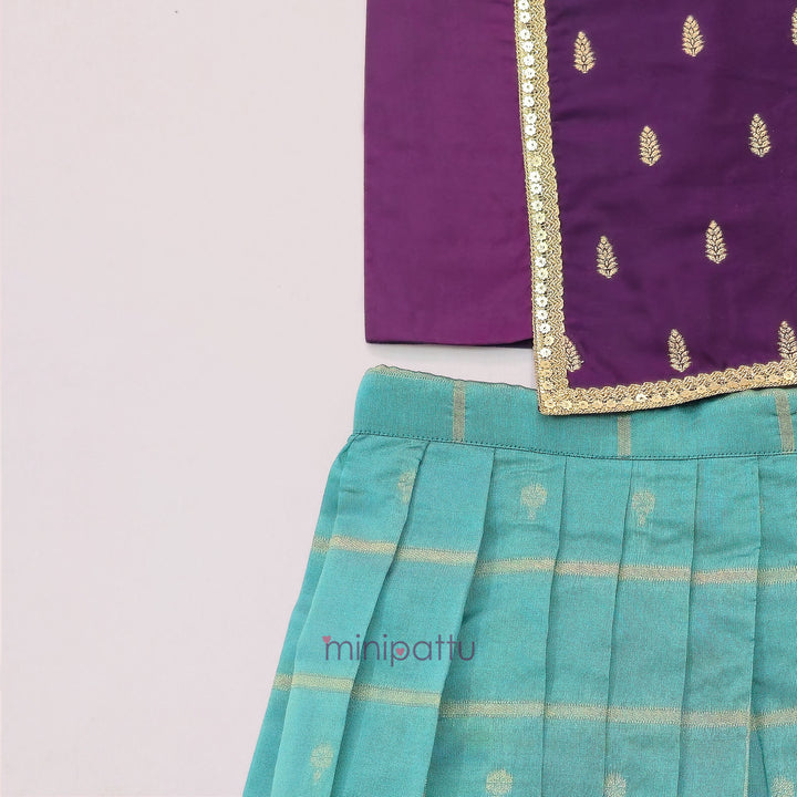 Brinda - Purple Teal Designer Minipattu