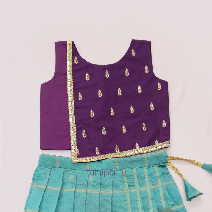 Brinda - Purple Teal Designer Minipattu